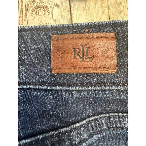 Lauren Ralph Lauren Skinny Crop Jeans 10P Womens Blue Embroidered Denim Floral - Picture 6 of 10